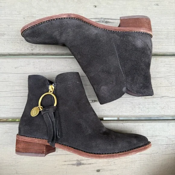 See by Chloe suede Louise ankle booties in Dark Brown size 37 - Picture 10 of 16